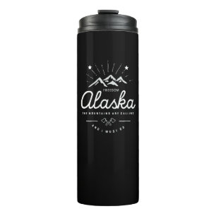 De Bergen van Alaska roepen ik moeten Mono gaan Thermosbeker