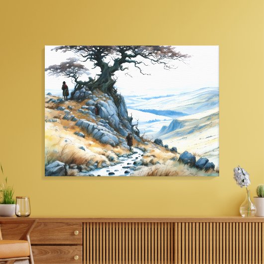 De bergpas canvas afdruk (Insitu (Woonkamer))