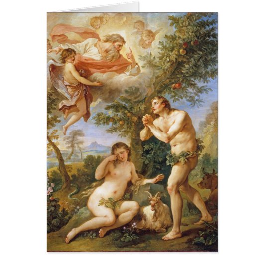 De berisping van Adam en Eva Biblical Religious Ar (Voorkant)