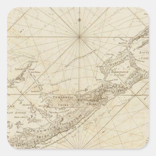 De Bermudas- of zomereilanden Vierkante Sticker (Voorkant)