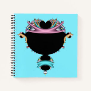 De beroemde Blauwgroen en roze Mandelbrot digitale Notitieboek