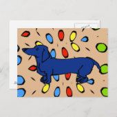De beroemde Blue Dachshund Dog Briefkaart (Voorkant / Achterkant)