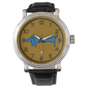 De beroemde Blue Dog Dachshund Horloge