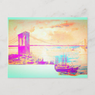 De beroemde Brooklyn Bridge Briefkaart