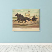 De beroemde Dubbele Trotting Stretched Canvas druk Afdruk (Insitu (Houten vloer))