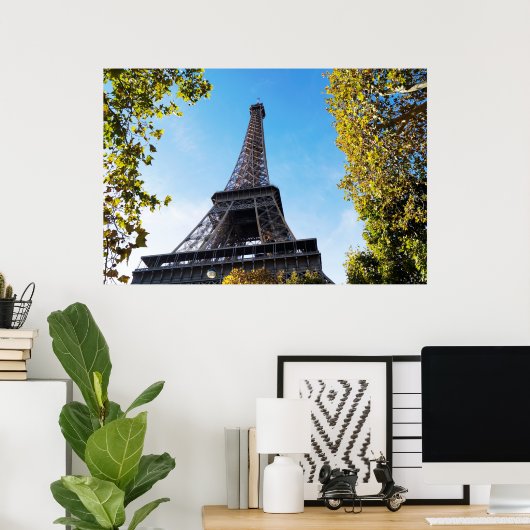 De beroemde Eiffeltoren in Parijs, Frankrijk Poster (Thuiskantoor)