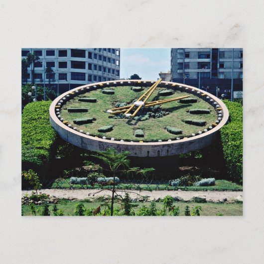 De beroemde Flowers Clock, Alexandrië, Egypte flow Briefkaart (Voorkant)
