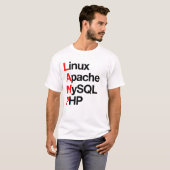 De beroemde LAMP Stack. T-shirt (Voorkant volledig)