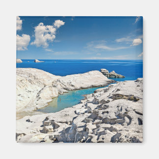 De beroemde Sarakiniko in Milos, Griekenland Magneet