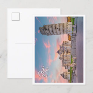 De beroemde scheve toren in Pisa Italië Briefkaart