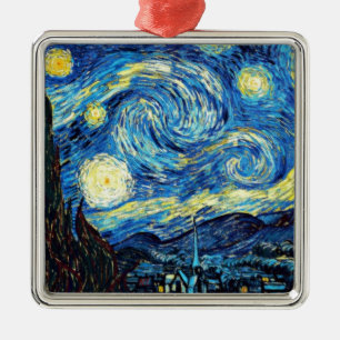 De beroemde schilderij van Van Gogh, Sterrennacht Metalen Ornament