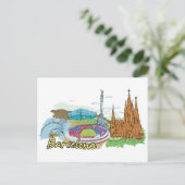 De beroemde stad Barcelona Briefkaart (Staand voorkant)