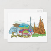 De beroemde stad Barcelona Briefkaart (Voorkant / Achterkant)
