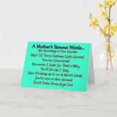 De beroemde woorden van moeder—Moederdag cadeaus Kaart (Gele Bloem)