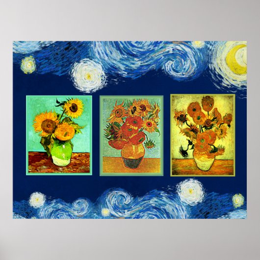 De beroemde Zonnebloemen van Van Gogh Poster (Voorkant)