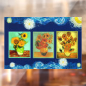 De beroemde Zonnebloemen van Van Gogh Raamsticker (Vel 2)