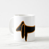 De beroemde Zwarte Dachshund Koffiemok (Voorkant links)