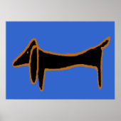 De beroemde Zwarte Dachshund Poster (Voorkant)