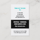 De beroeps van de schoonmaakdienst PERSONALIZE Visitekaartje (Achterkant)