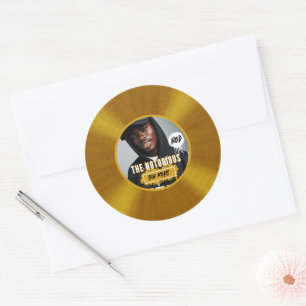 De beruchte   Aangepaste foto Hip Hop Gold Record Ronde Sticker