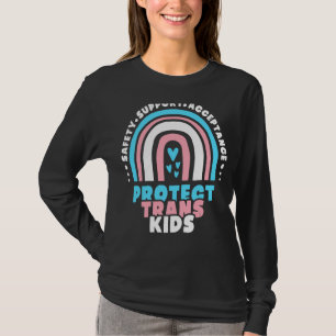 De bescherming van de trans-Kinder regenboogrechte T-shirt