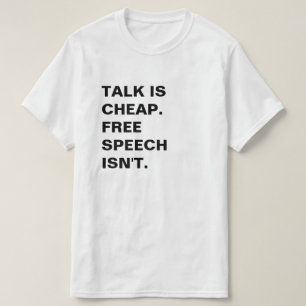 De bespreking is Goedkoop.  De vrije Toespraak is T-shirt