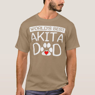 De beste Akita Dad Dog Eigenaar Paw Print van Mann T-shirt