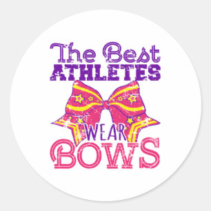 De beste atleten Draag bogen schattig cheerleading Ronde Sticker