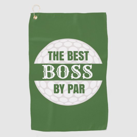 De beste baas van Par Golfers Funny Pun Golfhanddoek (Voorkant)