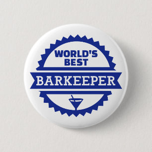 De beste barkeeper barman ter wereld ronde button 5,7 cm