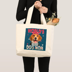 De beste Beagle Dog Mam Funny Moederdag Grote Tote Bag