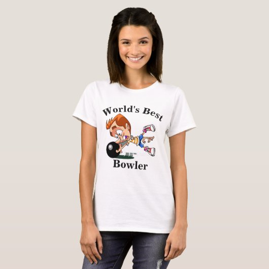 De beste Bowler ter wereld T-shirt (Voorkant volledig)