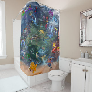 De beste Clash Wizards Dinosaurs Dragons Vampiers Douchegordijn