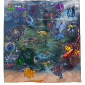 De beste Clash Wizards Dinosaurs Dragons Vampiers Douchegordijn (Voorkant)