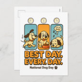 De beste dag van de dag - Funny Dog Comic Feestdagenkaart (Voorkant / Achterkant)