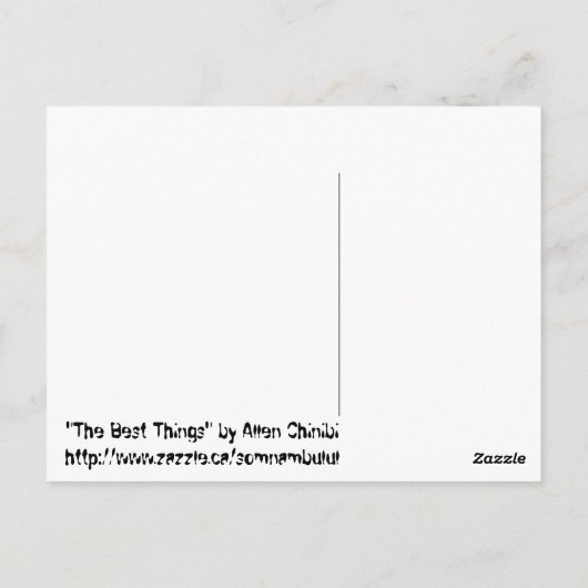 De beste dingen briefkaart (Achterkant)