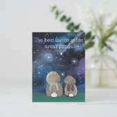 De beste dingen in het leven zijn geen dingen die  briefkaart (Staand voorkant)