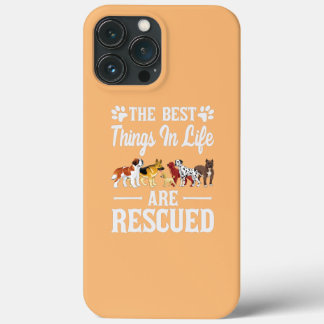 De beste dingen in het leven zijn geredde dierhond iPhone 13 pro max hoesje