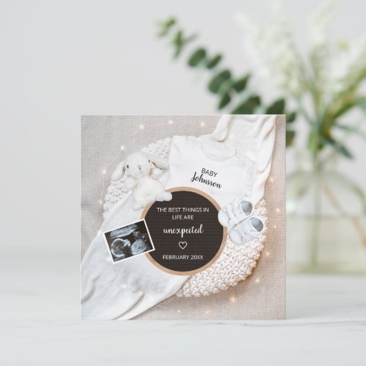 De beste dingen zijn onverwachte fotozwangerschap aankondiging (Staand voorkant)