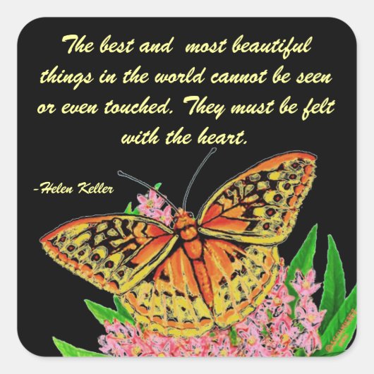 De beste en mooiste dingen vierkante sticker (Voorkant)