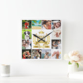 De beste fotocollage ter wereld vierkante klok (Huis)