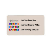 De beste gammie T-shirts en cadeautjes ter wereld Etiket (Voorkant)