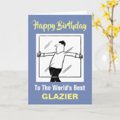 De beste glazenier ter wereld Happy Birthday Kaart (Gele Bloem)