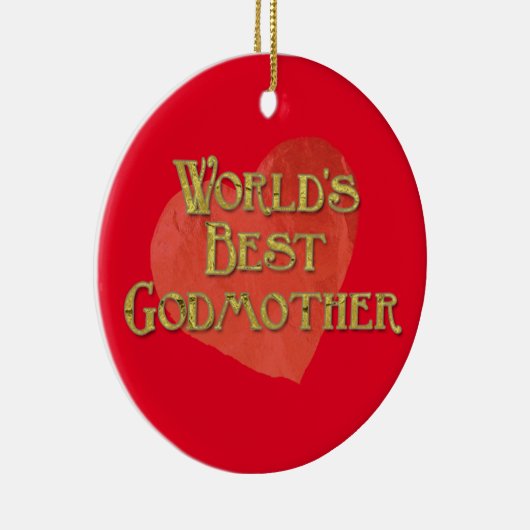 De beste godmoeder van de wereld keramisch ornament (Rechts)