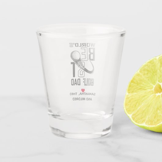De beste Golfvader ter wereld | Witte pap Gifts Shot Glas (Achterkant)