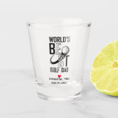 De beste Golfvader ter wereld | Witte pap Gifts Shot Glas (Voorkant)