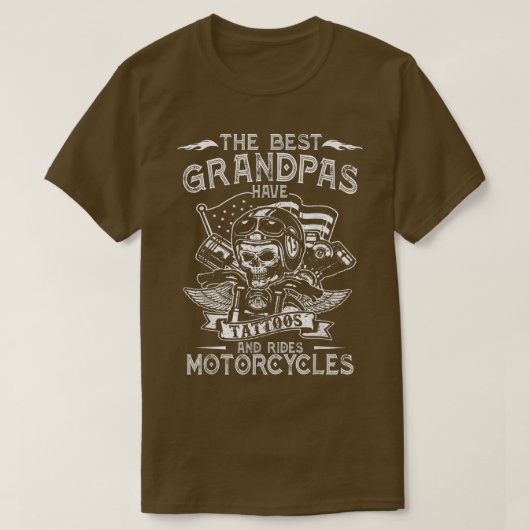 De beste Grandpa's hebben Tattoos en rijdende moto T-shirt (Design voorkant)