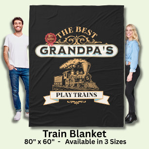 De beste Grandpas Play Trains Steam Engine Fleece Deken