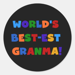 De beste Granma Bright-kleuren ter wereld Ronde Sticker