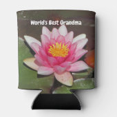 De beste grootmoeder in de wereld roze waterolievl blikjeskoeler (Achterkant)